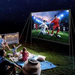 VEVOR Écran de Projection sur Pied 120 pouces 16:9 HD Toile de Projection Portable Double Face Anti-Plis Grand Angle de Vision a