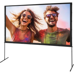VEVOR Écran de Projection sur Pied 120 pouces 16:9 HD Toile de Projection Portable Double Face Anti-Plis Grand Angle de Vision a