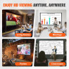 VEVOR Écran de Projection sur Pied Portable 120 pouces 16:9 HD Toile de Projection Double Face Anti-Plis Grand Angle de Vision a