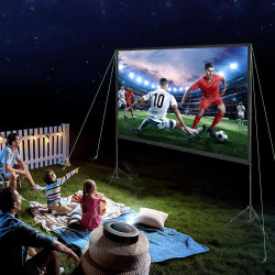 VEVOR Écran de Projection sur Pied Portable 120 pouces 16:9 HD Toile de Projection Double Face Anti-Plis Grand Angle de Vision a
