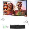 VEVOR Écran de Projection sur Pied Portable 150 pouces 16:9 HD Toile de Projection Double Face Anti-Plis Grand Angle de Vision a
