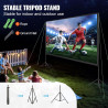 VEVOR Écran de Projection sur Pied Portable 150 pouces 16:9 HD Toile de Projection Double Face Anti-Plis Grand Angle de Vision a