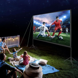 VEVOR Écran de Projection sur Pied Portable 150 pouces 16:9 HD Toile de Projection Double Face Anti-Plis Grand Angle de Vision a