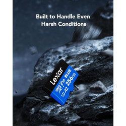 Lexar bleu carte micro sd 256go, jusqu'à 160 mo/s en lecture, carte microsdxc uhs-i, c10, u3, v30, a2, vidéo full hd et 4k, cart