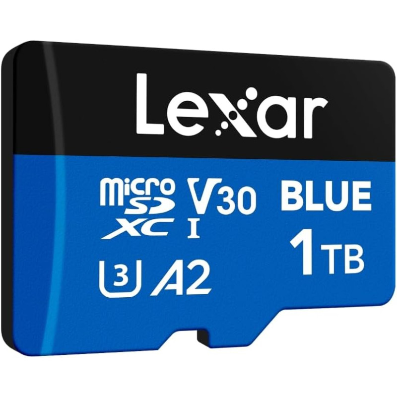 Lexar bleu carte micro sd 1to, jusqu'à carte microsdxc uhs-i 160 mo/s en lecture, classe 10, u3, v30, a2, vidéo full hd et 4k, c