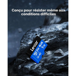 Lexar bleu carte micro sd 1to, jusqu'à carte microsdxc uhs-i 160 mo/s en lecture, classe 10, u3, v30, a2, vidéo full hd et 4k, c