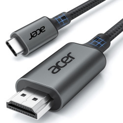 Acer Câble USB C vers HDMI 4K@60Hz, Cable Thunderbolt 4 3 Type C HDMI 2.0 Compatible avec iPhone 16 Plus Pro Max 15 MacBook Pro 
