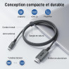 Acer Câble USB C vers HDMI 4K@60Hz, Cable Thunderbolt 4 3 Type C HDMI 2.0 Compatible avec iPhone 16 Plus Pro Max 15 MacBook Pro 