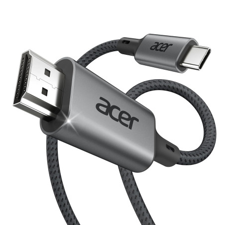 Acer Câble USB C vers HDMI 4K@60Hz, Cable Thunderbolt 4 3 Type C HDMI 2.0 Compatible avec iPhone 16 Plus Pro Max 15 MacBook Pro 