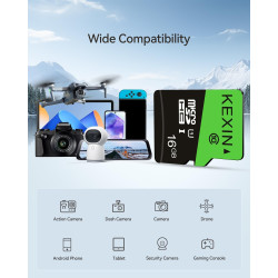 KEXIN Carte Micro SD 16 Go Lot de 5 Cartes Micro SDHC 16Go UHS-I C10 U1 5 Pièces MicroSD Carte TF Applicable pour Appareils Phot