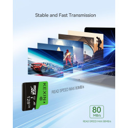 KEXIN Cartes Micro SD 128Go Lot de 3 Carte Micro SDHC 128 Go U1 UHS-I Classe 10 3 Pièces TF pour Drone, Dash Cam, Caméra de Spor