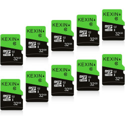 KEXIN 32Go Carte Micro SD Lot de 10 Cartes Mémoire MicroSD Vitesse allant jusqu'à 90 Mo/s U1 Carte Micro SDXC Carte TF pour pour