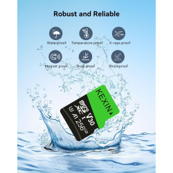 KEXIN 256Go Carte Micro SD Lot de 3 Cartes Mémoire microSDXC Full HD & 4K UHD UHS-I U3 V30 A1 Lot de 3 Micro Cartes SD Stockage 