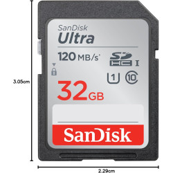 SanDisk Ultra 32GB SDHC Memory Card, Up to 120 MB/s, Class 10, UHS-I, V10