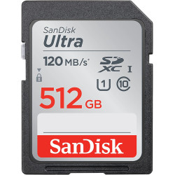SanDisk Ultra 512Go SDXC Carte, jusqu'à 120 Mo/s, Classe 10, UHS-I, V10