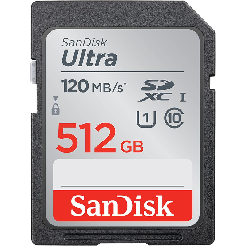 SanDisk Ultra 512Go SDXC Carte, jusqu'à 120 Mo/s, Classe 10, UHS-I, V10