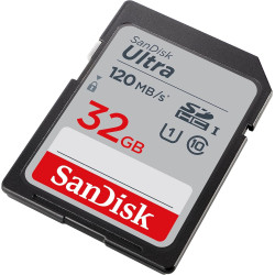 SanDisk Ultra 32GB SDHC Memory Card, Up to 120 MB/s, Class 10, UHS-I, V10, 3 packs