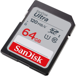 SanDisk Ultra 64GB SDXC Memory Card, Up to 120 MB/s, Class 10, UHS-I, V10