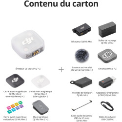 DJI Mic Mini 2 (2 TX + 1 RX Standard + boîtier de Recharge), Micro Cravate DJI, Micro sans Fil pour iPhone et Android/Appareil P