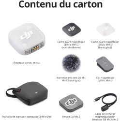 Émetteur DJI Mic Mini 2, Microphone Cravate, Micro Mini sans Fil, Ultra léger, 8 h de durée de Fonctionnement, économie d’énergi