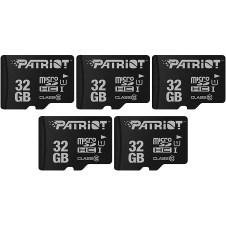 Patriot Memory Carte Mémoire Flash MicroSD LX Serie 32Go - PSF32GMDC105 - Paquet de 5