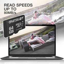 Patriot Memory Carte Mémoire Flash MicroSD LX Serie 64Go - PSF64GMDC10