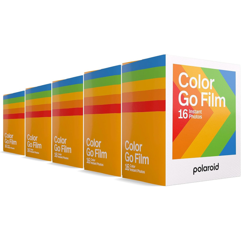 Polaroid Go Color Film 6205 80 Photos Lot de 5 Films en Vrac Compatible Uniquement avec Appareil Photo Polaroid Go