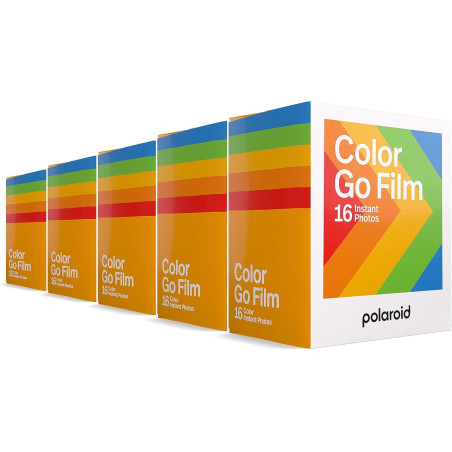 Polaroid Go Color Film 6205 80 Photos Lot de 5 Films en Vrac Compatible Uniquement avec Appareil Photo Polaroid Go
