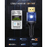 Stouchi Câble HDMI 1.2m,10K 8K Ultra HD 48Gbps Haute Vitesse 8K60Hz 4K120Hz 144Hz RTX 3080 eARC HDR10 4:4:4 HDCP 2.2&2.3 Dolby H