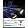 Stouchi Câble 1m, 8K Ultra HD 48Gbps Haute Vitesse 8K60 4K120 144Hz RTX 3080 eARC HDR10 4:4:4 HDCP 2.2&2.3 Dolby HDMI 2.1 Compat