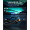 Stouchi Câble 1m, 8K Ultra HD 48Gbps Haute Vitesse 8K60 4K120 144Hz RTX 3080 eARC HDR10 4:4:4 HDCP 2.2&2.3 Dolby HDMI 2.1 Compat