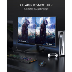 Stouchi Câble 1m, 8K Ultra HD 48Gbps Haute Vitesse 8K60 4K120 144Hz RTX 3080 eARC HDR10 4:4:4 HDCP 2.2&2.3 Dolby HDMI 2.1 Compat
