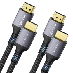 Stouchi Câble 1.2m, 8K Ultra HD 48Gbps Haute Vitesse 8K60 4K120 144Hz RTX 3080 eARC HDR10 4:4:4 HDCP 2.2&2.3 Dolby HDMI 2.1 Comp