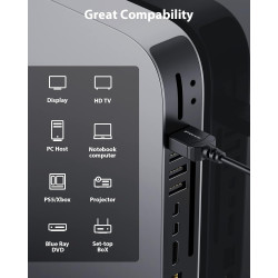 Stouchi Câble Ultra Fin 8K 0,5m, CâbleHyper Fin,Câble HDMI 8K Extrêmement Flexible,Prend en Charge 10K 8K120 4K120 144Hz,eARC HD