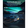 Stouchi Câble HDMI 2.1 0,5m, 8K Ultra HD 48Gbps Haute Vitesse 8K60 4K120 144Hz RTX 3080 eARC HDR10 4:4:4 HDCP 2.2&2.3 Dolby Comp