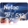 Netac 512 Go Carte mémoire Micro SDXC 100/30 Mo/s pour Switch, Appareil Photo, Smartphone, PS Vita, PS4 Pro, Go Pro (UHS-1 V30 A