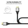 Câble HDMI 2M (4K@60Hz 18 Gbit/s) Connecteurs Plaqués or Ultra Haut Débit, Compatible avec Blu-ray,Playstation, Ordinateur Porta