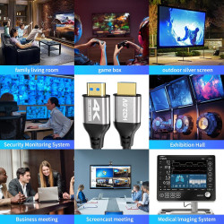 Câble HDMI 7M (4K@60Hz 18 Gbit/s) Connecteurs Plaqués or Ultra Haut Débit, Compatible avec Blu-ray,Playstation, Ordinateur Porta