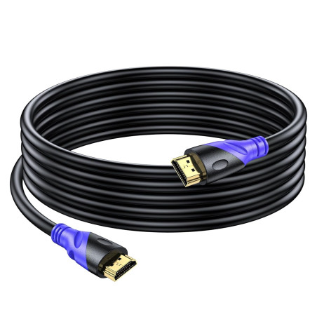 Câble HDMI 4K/60HZ 5m (HDMI 2.0, 18 Gbit/s) Connecteurs Plaqués or Ultra Haut Débit, Retour Audio Ethernet, Compatible avec Blu 