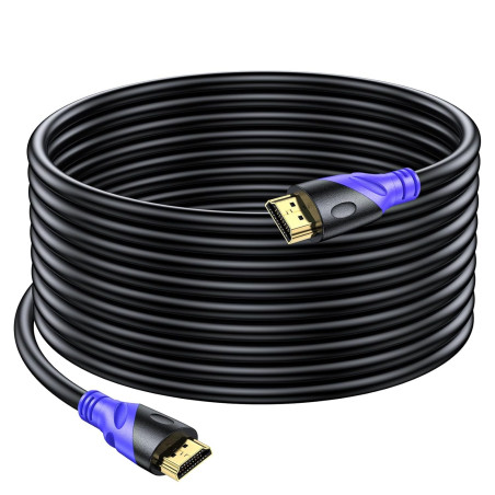 Câble HDMI 4K/60HZ 10m (HDMI 2.0, 18 Gbit/s) Connecteurs Plaqués or Ultra Haut Débit, Retour Audio Ethernet, Compatible avec Blu