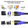 Câble HDMI 4K/60HZ 10m (HDMI 2.0, 18 Gbit/s) Connecteurs Plaqués or Ultra Haut Débit, Retour Audio Ethernet, Compatible avec Blu