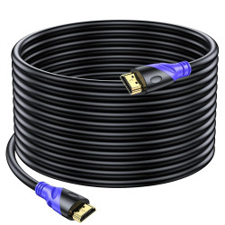 Câble HDMI 4K/60HZ 15m (HDMI 2.0, 18 Gbit/s) Connecteurs Plaqués or Ultra Haut Débit, Retour Audio Ethernet, Compatible avec Blu