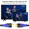 Câble HDMI 4K/60HZ 15m (HDMI 2.0, 18 Gbit/s) Connecteurs Plaqués or Ultra Haut Débit, Retour Audio Ethernet, Compatible avec Blu