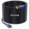 Câble HDMI 4K/60HZ 25m (HDMI 2.0, 18 Gbit/s) Connecteurs Plaqués or Ultra Haut Débit, Retour Audio Ethernet, Compatible avec Blu