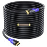 Câble HDMI 4K/60HZ 30m (HDMI 2.0, 18 Gbit/s) Connecteurs Plaqués or Ultra Haut Débit, Retour Audio Ethernet, Compatible avec Blu