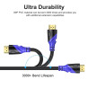 Câble HDMI 4K/60HZ 30m (HDMI 2.0, 18 Gbit/s) Connecteurs Plaqués or Ultra Haut Débit, Retour Audio Ethernet, Compatible avec Blu