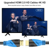 Câble HDMI 4K 50ft (HDMI 2.0, 18 Gbit/s) Connecteurs plaqués or ultra haut débit, retour audio Ethernet, compatible avec Xbox, P