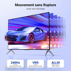 Uvert 10k 8k 60hz câble hdmi 2.1 certifié 4k 240hz uhd haute vitesse 48gbps 3d earc hdr 10+ vrr hdcp 2.3 dolby vision compatible