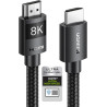 Uvert 10k 8k 60hz câble hdmi 2.1 certifié 4k 240hz uhd haute vitesse 48gbps 3d earc hdr 10+ vrr hdcp 2.3 dolby vision compatible