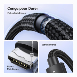Uvert 10k 8k 60hz câble hdmi 2.1 certifié 4k 240hz uhd haute vitesse 48gbps 3d earc hdr 10+ vrr hdcp 2.3 dolby vision compatible